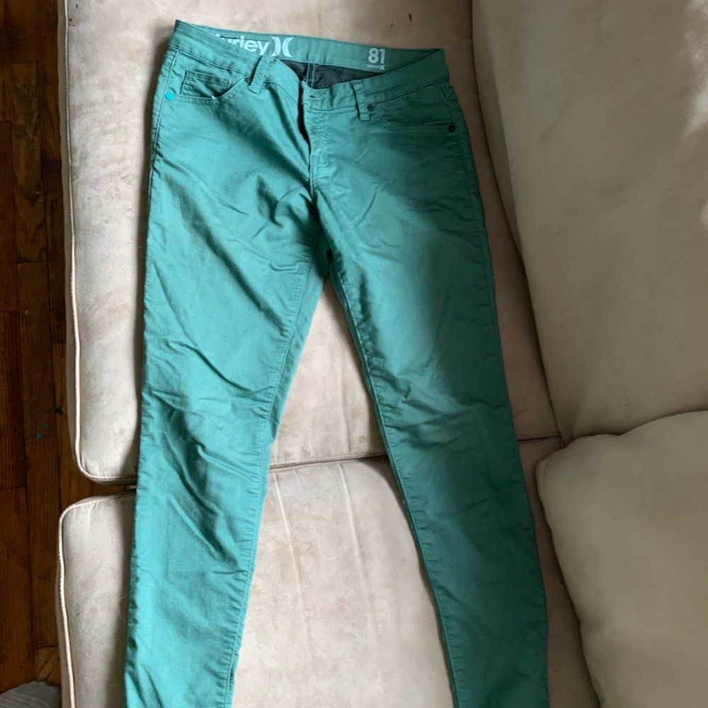 Green skinny Hurley jeans
